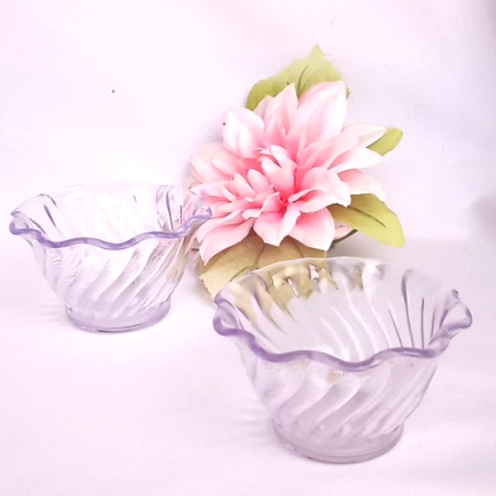 Vtg Dinex Scalloped Dessert Cups